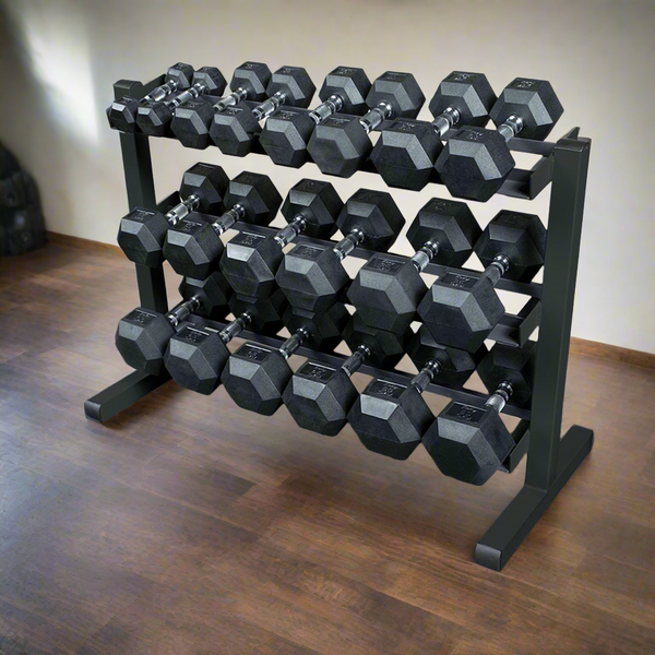 Core1 5-50lb Dumbbell Set w/ Dumbbell Rack - Buy & Sell Fitness