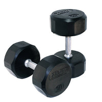Troy 12-Sided Rubber Dumbbells - Buy & Sell Fitness
