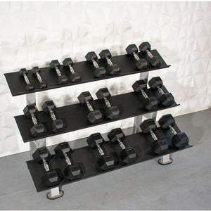 Rubber Hex Dumbbell Set 5-50LB SET - Muscle D FItness - Steel Handle - Quality knurling - Weightlfting - Buy & Sell Fitness