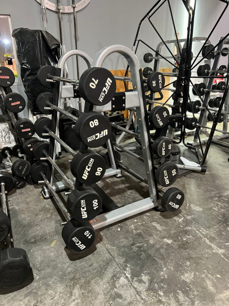 Urethane 20-110lb EZ Curl Barbell Set w/ Rack - Buy & Sell Fitness